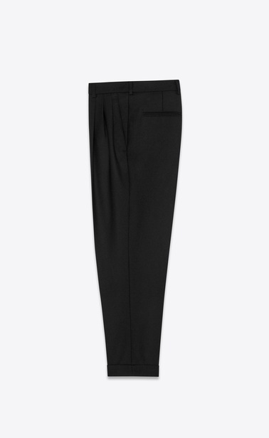 pleated pants in wool gabardine